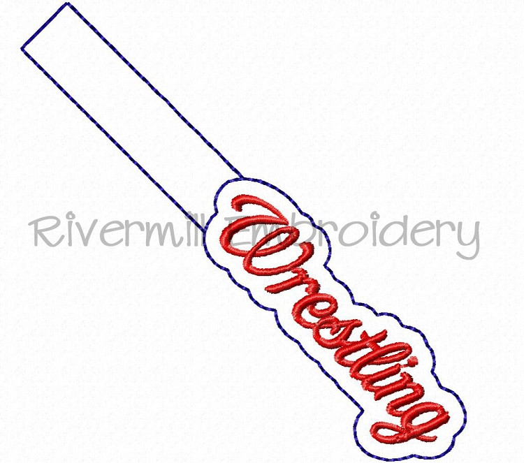 Wrestling In The Hoop Snap Tab Key Fob Machine Embroidery Design