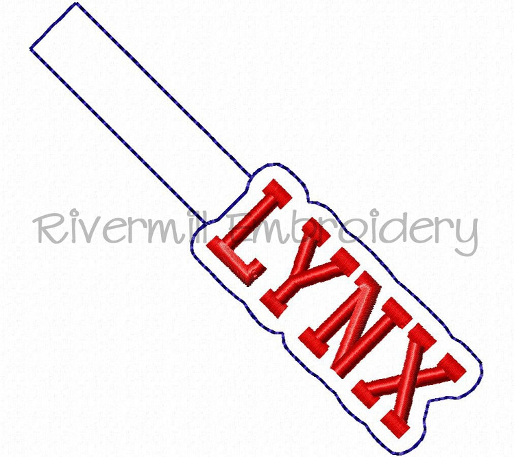 Lynx In The Hoop Snap Tab Key Fob Machine Embroidery Design