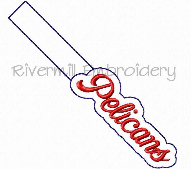 Pelicans In The Hoop Snap Tab Key Fob Machine Embroidery Design