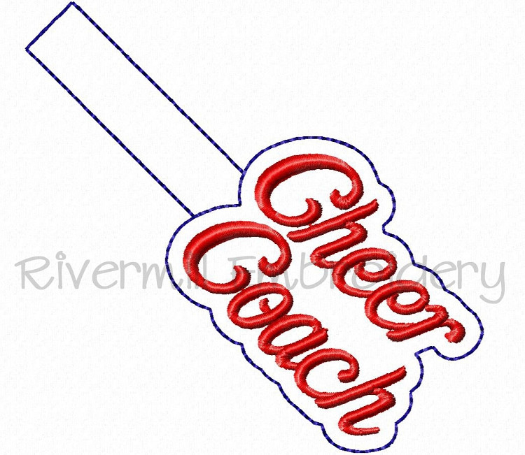 Cheer Coach In The Hoop Snap Tab Key Fob Machine Embroidery Design