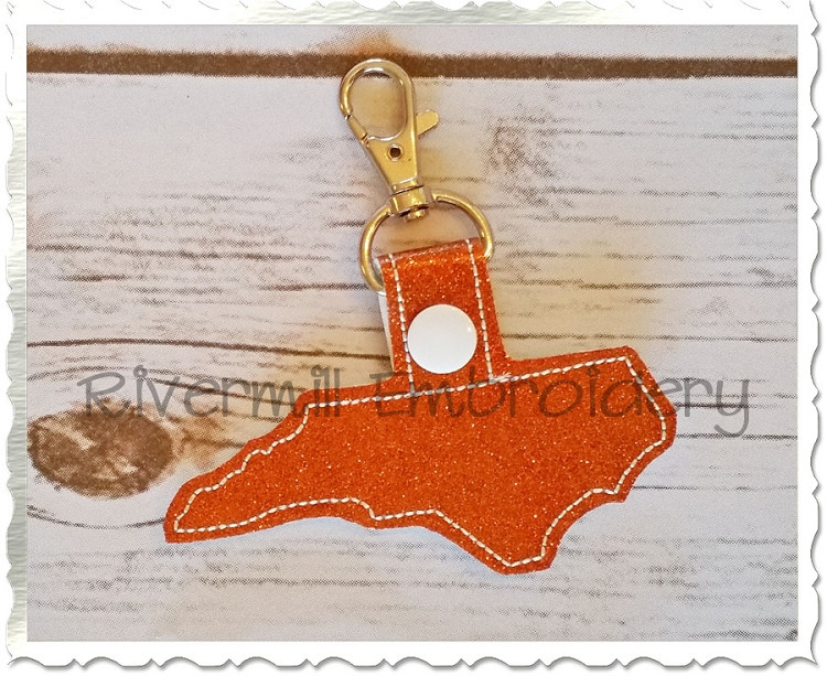 North Carolina In The Hoop Snap Tab Key Fob Machine Embroidery Design