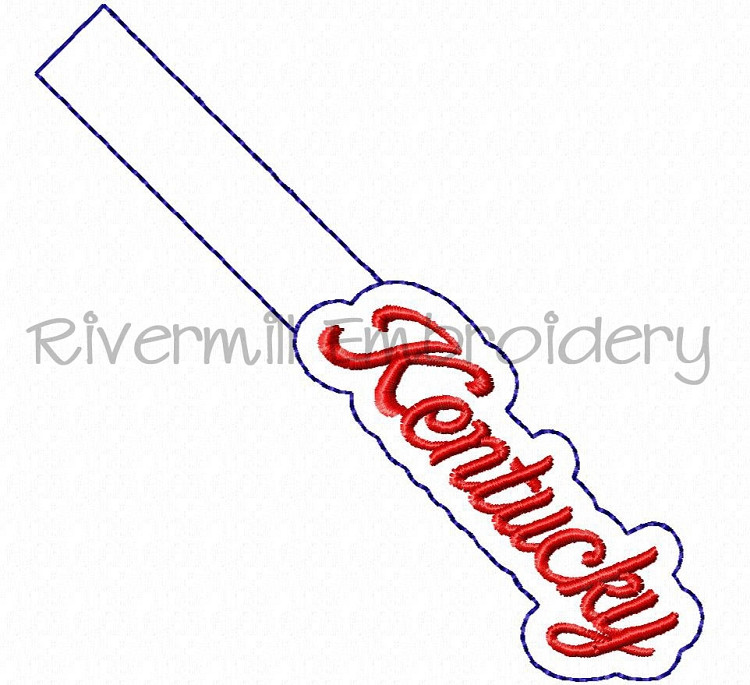 Kentucky In The Hoop Snap Tab Key Fob Machine Embroidery Design