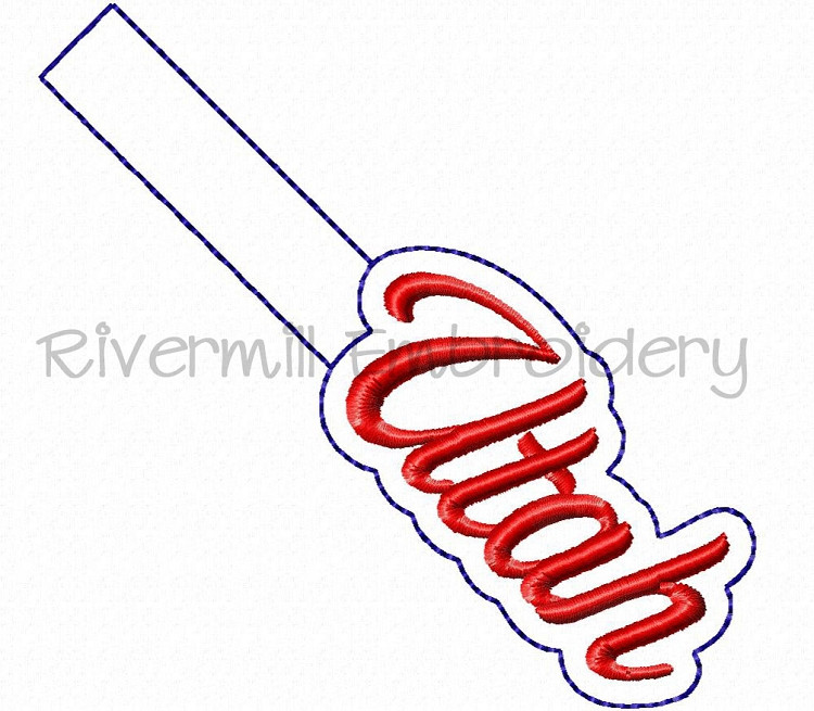 Utah In The Hoop Snap Tab Key Fob Machine Embroidery Design