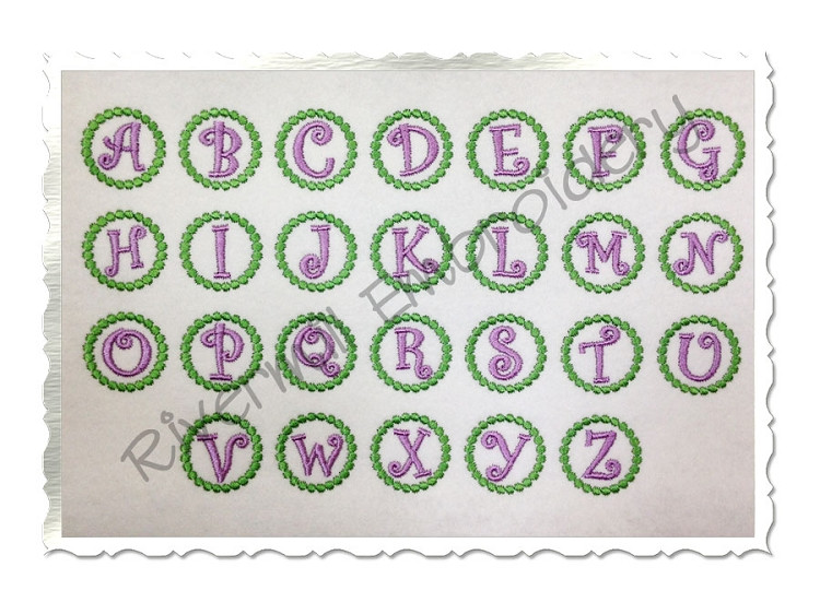 1 1/4" Size Curlz Alphabet Felties Machine Embroidery Designs