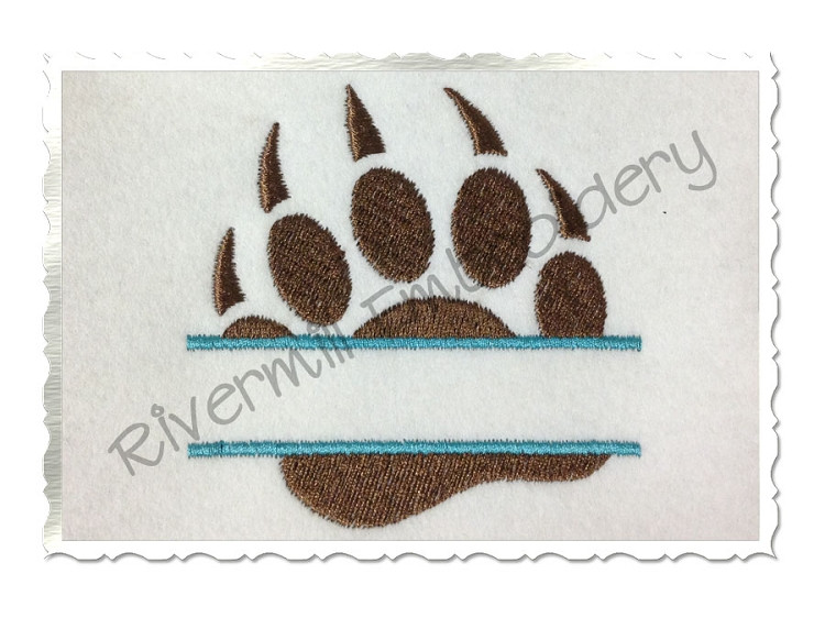 Small Split Bear Paw Machine Embroidery Design