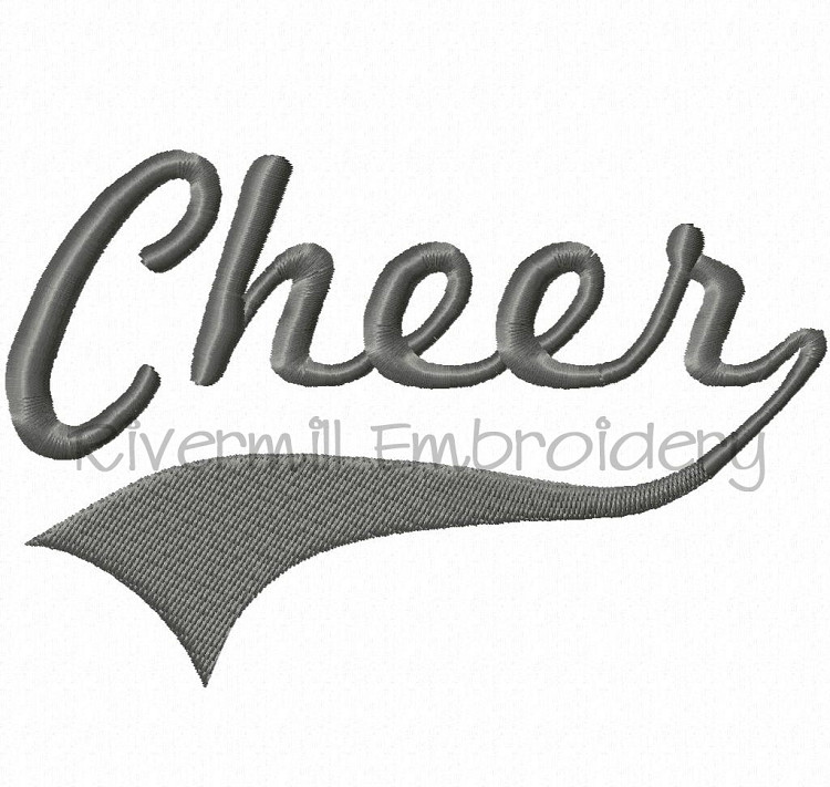 Cheer Script With Swash Tail Machine Embroidery Design