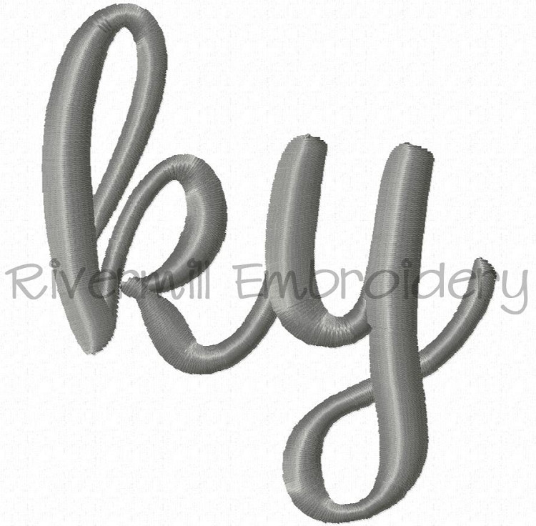 Small Kentucky "ky" Machine Embroidery Design