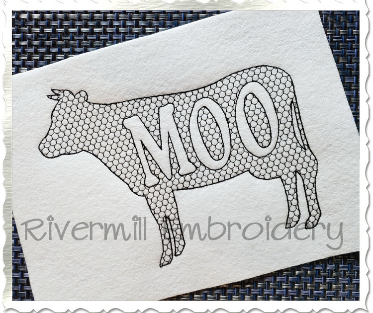 Cow Machine Embroidery Design