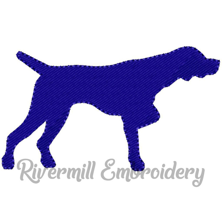 Small Fill Stitch Pointer Dog Machine Embroidery Design