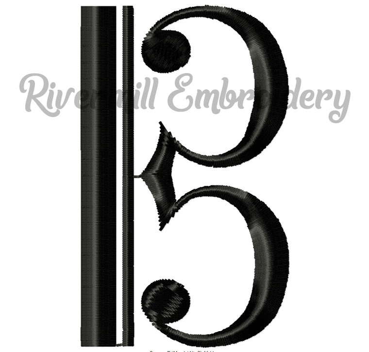 Alto Clef Machine Embroidery Design