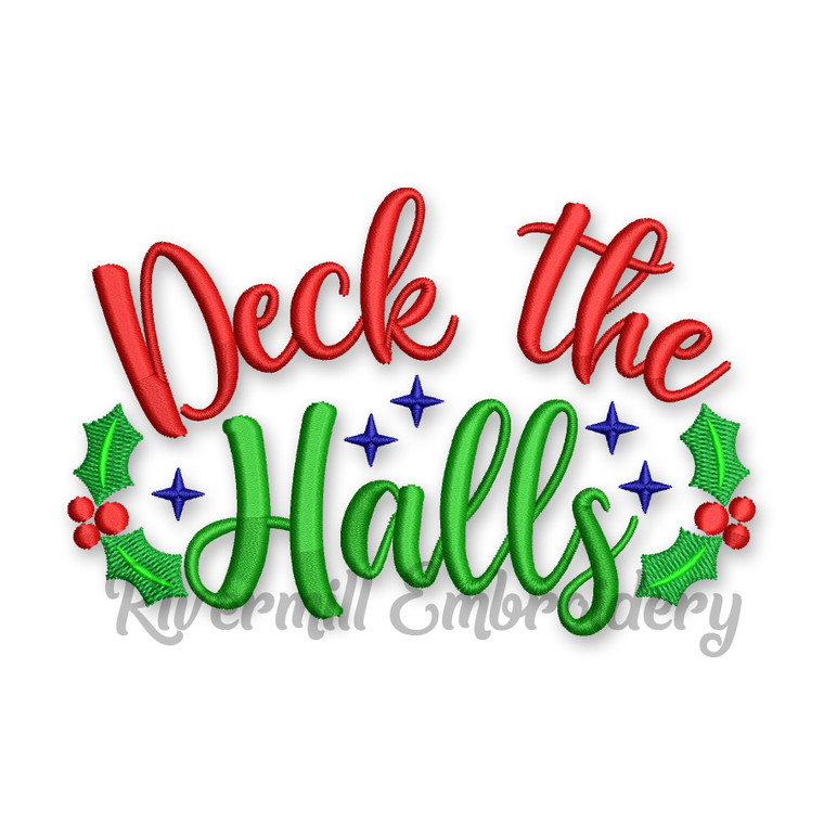 Deck The Halls Christmas Machine Embroidery Design