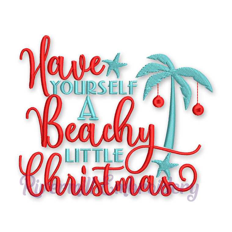 Have Yourself A Beachy Little Christmas Machine Embroidery Design