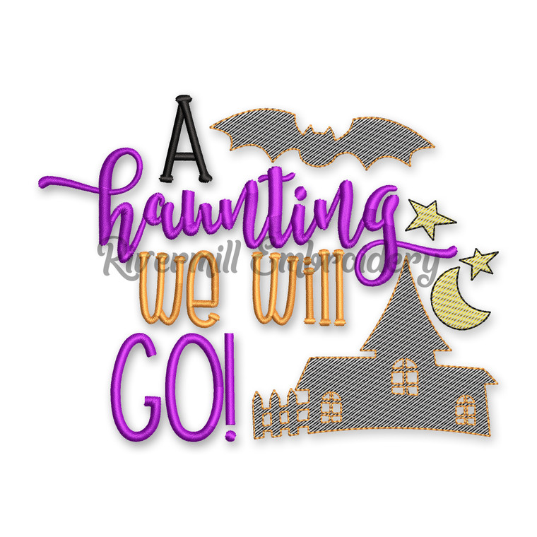 A Haunting We Will Go Halloween Machine Embroidery Design