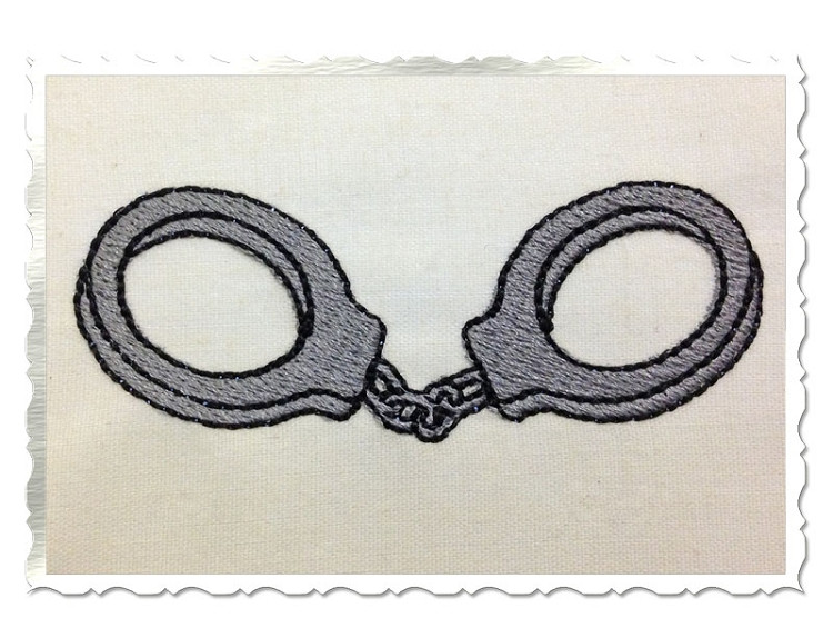 Mini Handcuffs Machine Embroidery Design