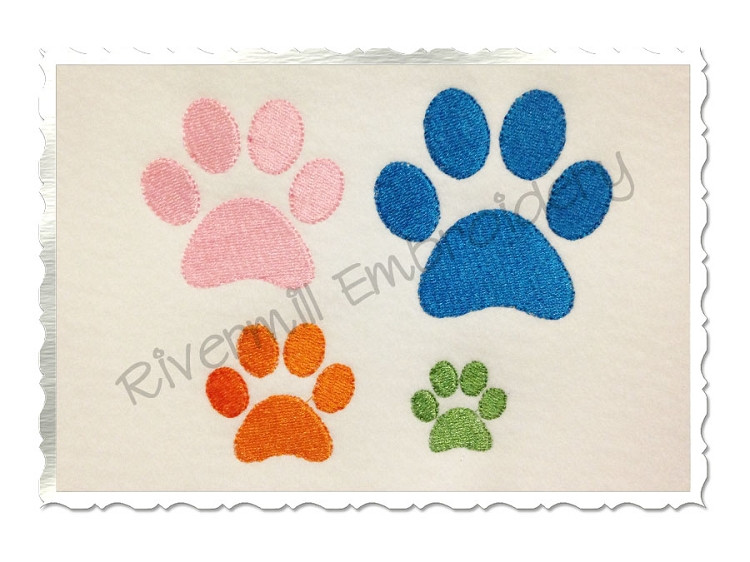 Small Paw Print Machine Embroidery Design
