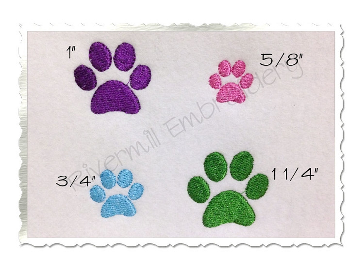Mini Paw Print Machine Embroidery Design