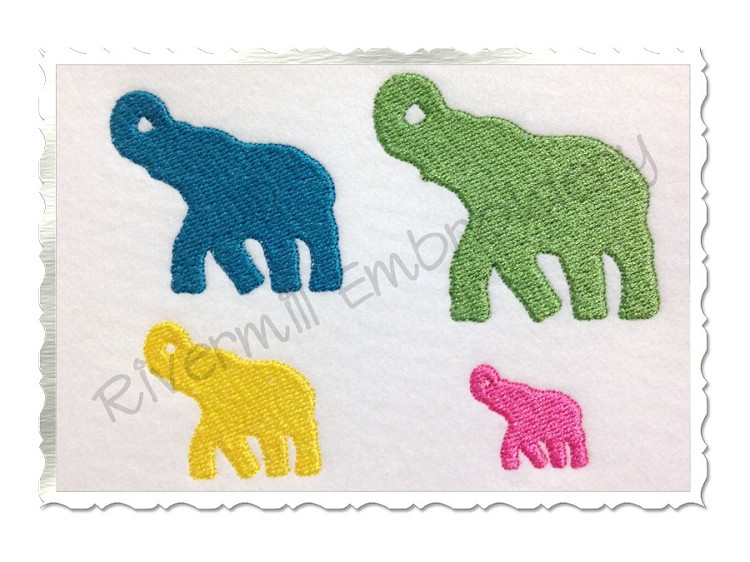Mini Elephant Silhouette Machine Embroidery Design