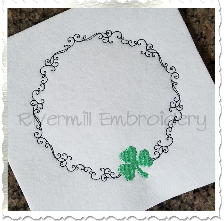 Shamrock Monogram or Initial Frame Machine Embroidery Design