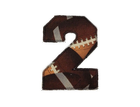 Zig Zag Applique Varsity Athletic Style Numbers Machine Embroidery Design