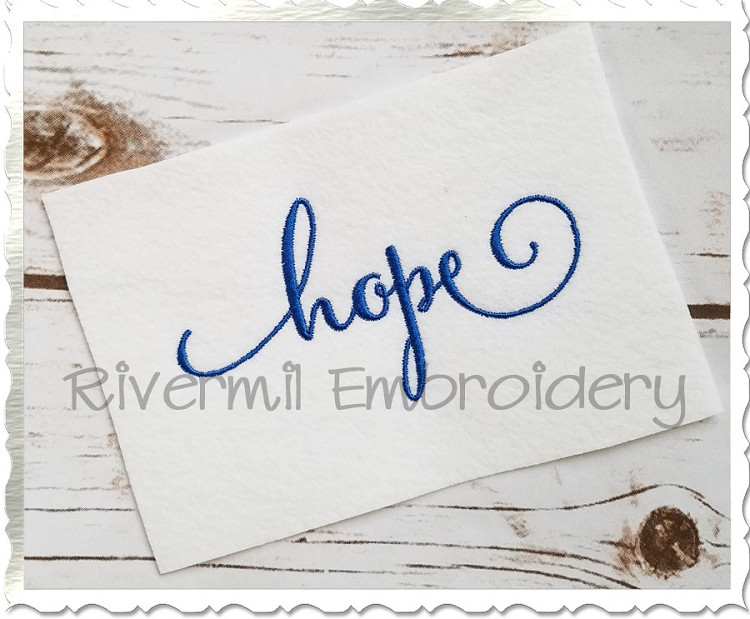 Hope Machine Embroidery Word Design