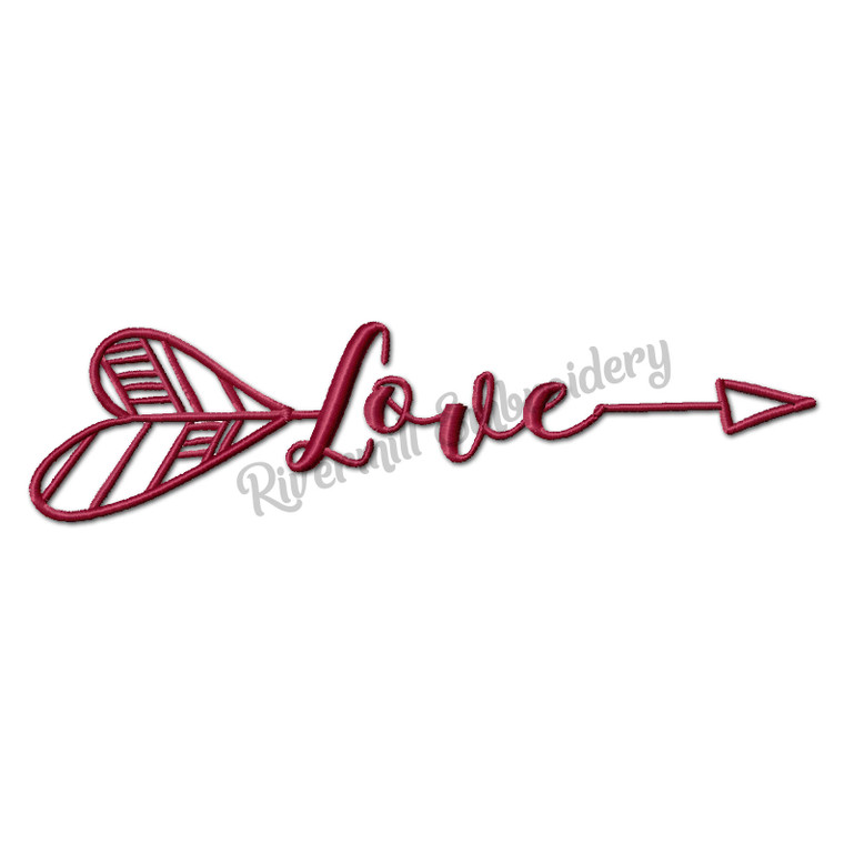 Love With An Arrow Machine Embroidery Word Design