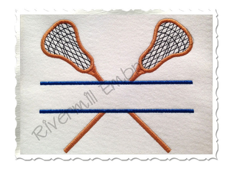 Split Lacrosse Machine Embroidery Design