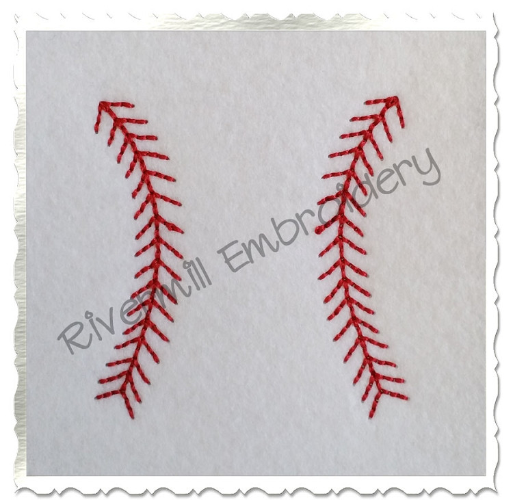 Small Baseball or Softball Stripes Machine Embroidery Design