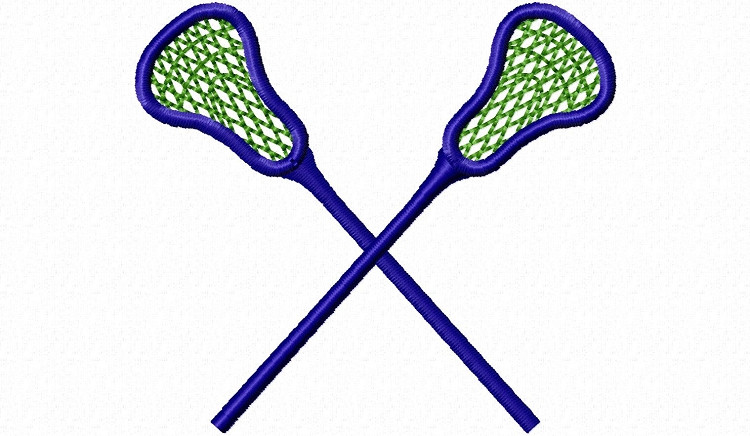 Small Crossed Lacrosse Sticks Machine Embroidery Design