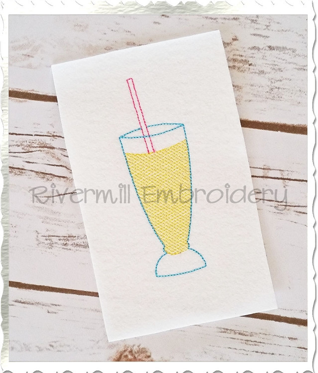 Vintage Style Summer Drink Machine Embroidery Design