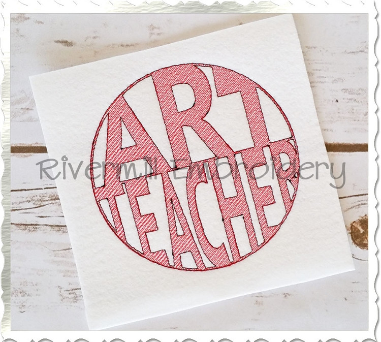 Vintage Style Art Teacher Machine Embroidery Design