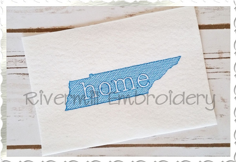 Vintage Style Tennessee Home Machine Embroidery Design