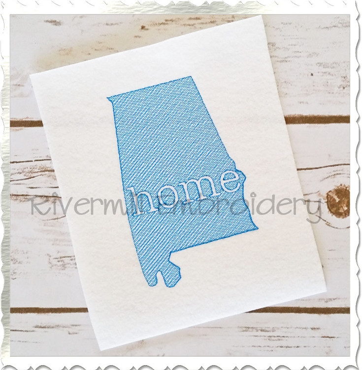 Vintage Style Alabama Home Machine Embroidery Design