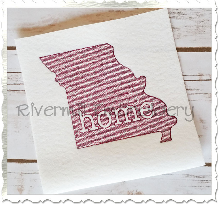 Sketch Style Missouri Home Machine Embroidery Design