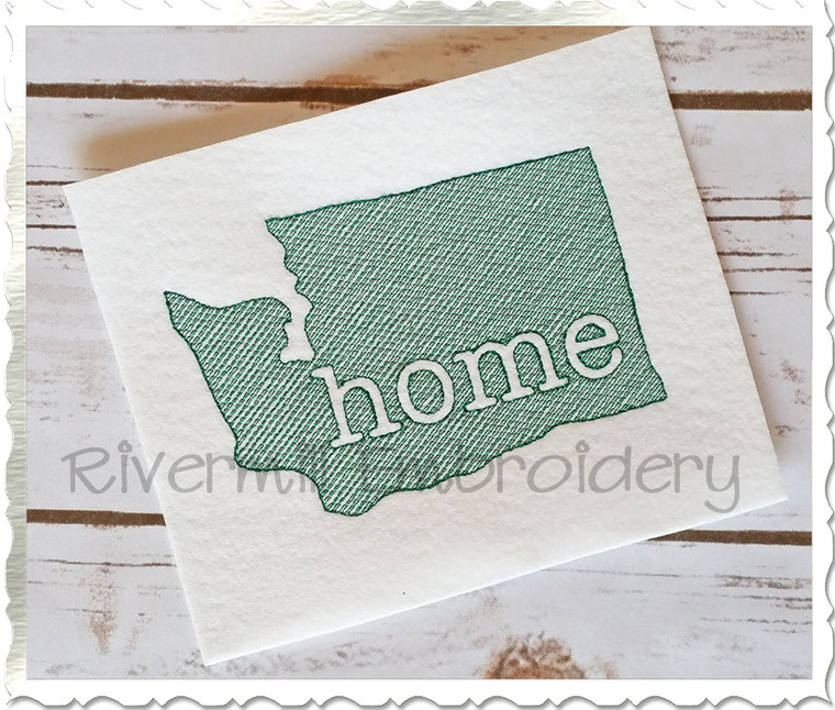 Sketch Style Washington Home Machine Embroidery Design