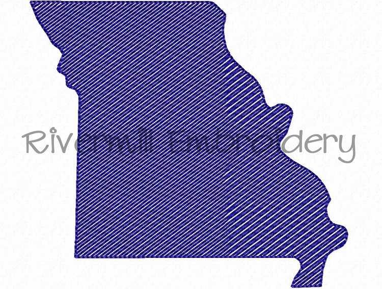 Small Sketch Style Missouri Machine Embroidery Design