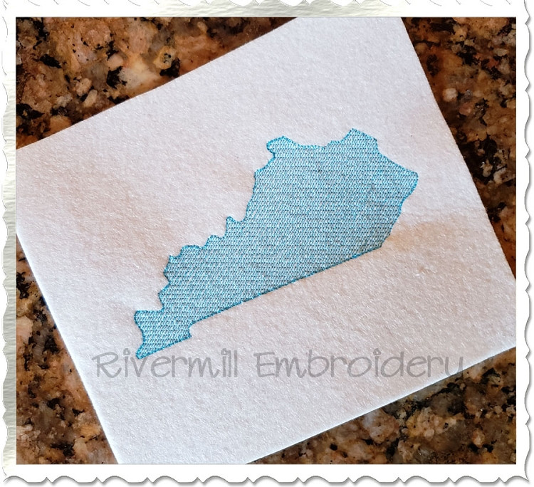 Vintage Sketch Style Kentucky Machine Embroidery Design