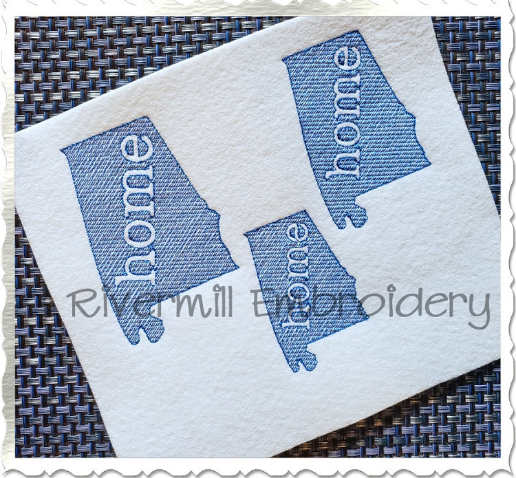 Small Sketch Style Alabama Home Machine Embroidery Design