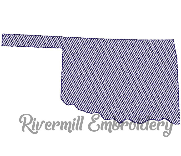 Sketch Style Oklahoma Machine Embroidery Design