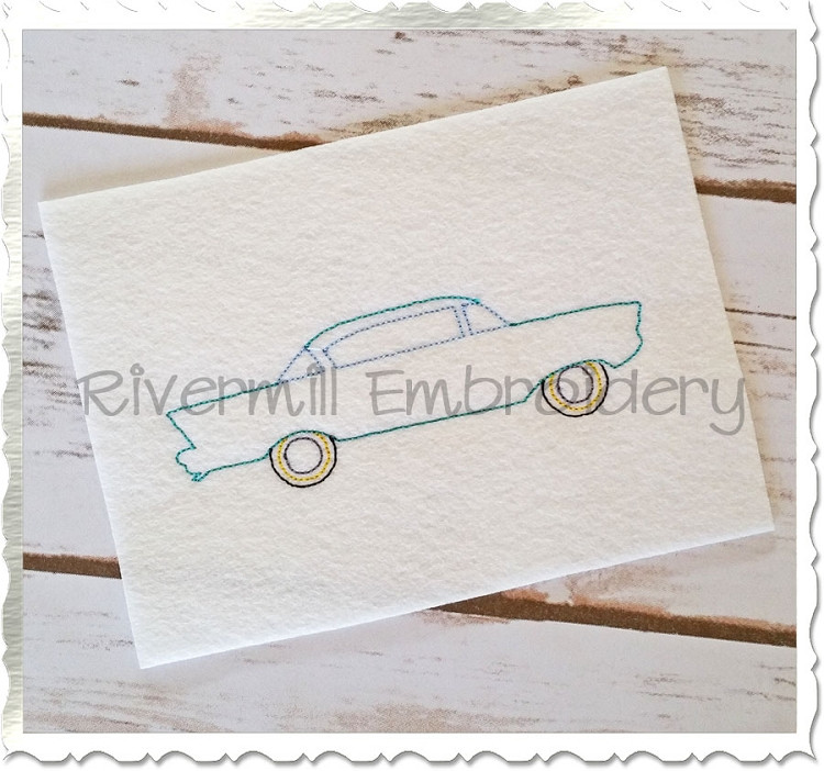 Vintage Style Car Machine Embroidery Design