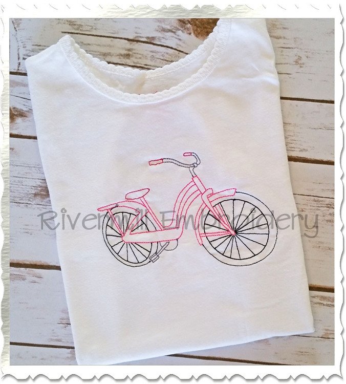 Vintage Style Bicycle Machine Embroidery Design