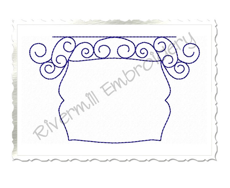 Bean Stitch Initial or Monogram Frame Machine Embroidery Design (#3)