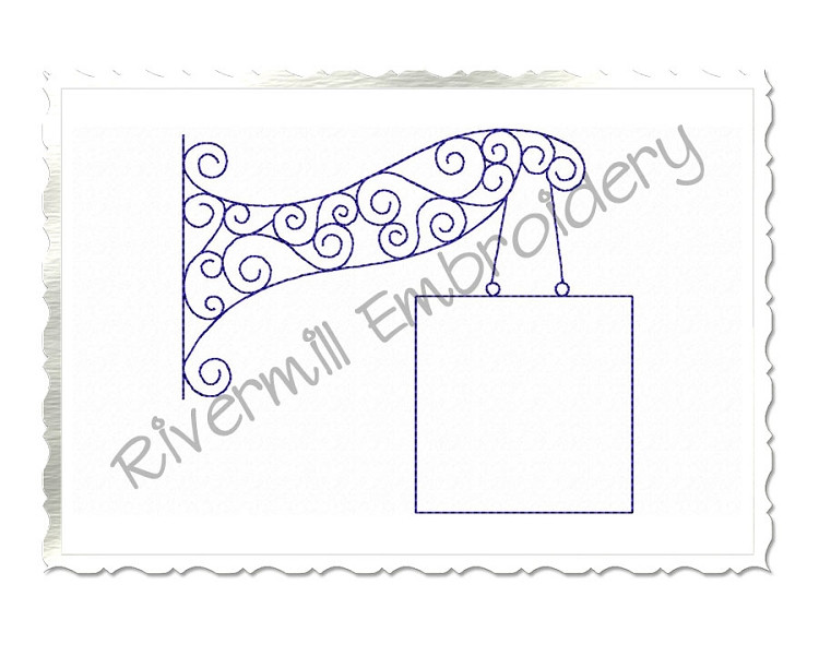 Bean Stitch Initial or Monogram Frame Machine Embroidery Design (#4)