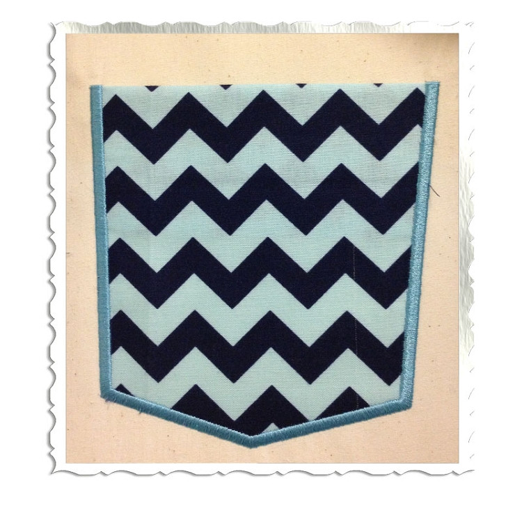 Applique Pocket Machine Embroidery Design