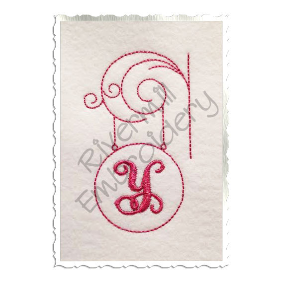 Bean Stitch Initial or Monogram Frame Machine Embroidery Design (#6)