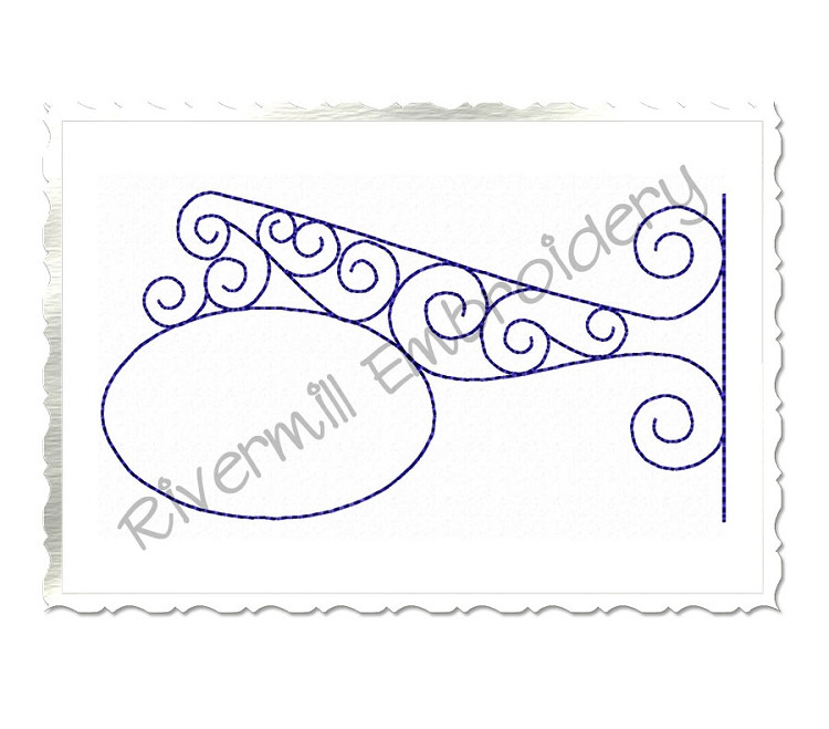 Bean Stitch Initial or Monogram Frame Machine Embroidery Design (#9)