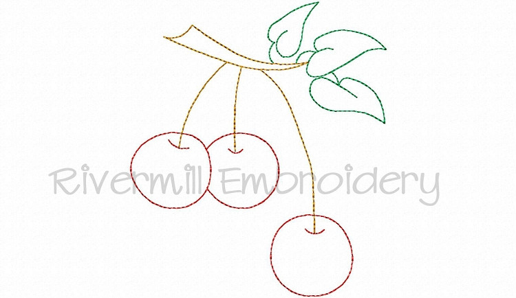 Cherries Vintage Style Machine Embroidery Design