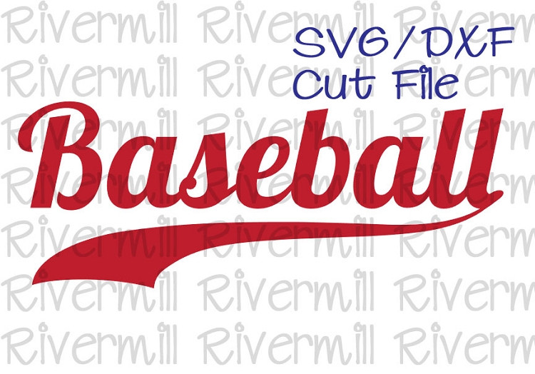 SVG DXF Baseball With Swash Cut File