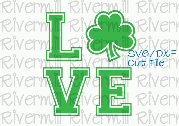 SVG DXF Shamrock Love Cut File