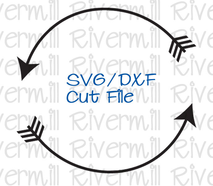 SVG DXF Circle Arrow Monogram Frame Cut File