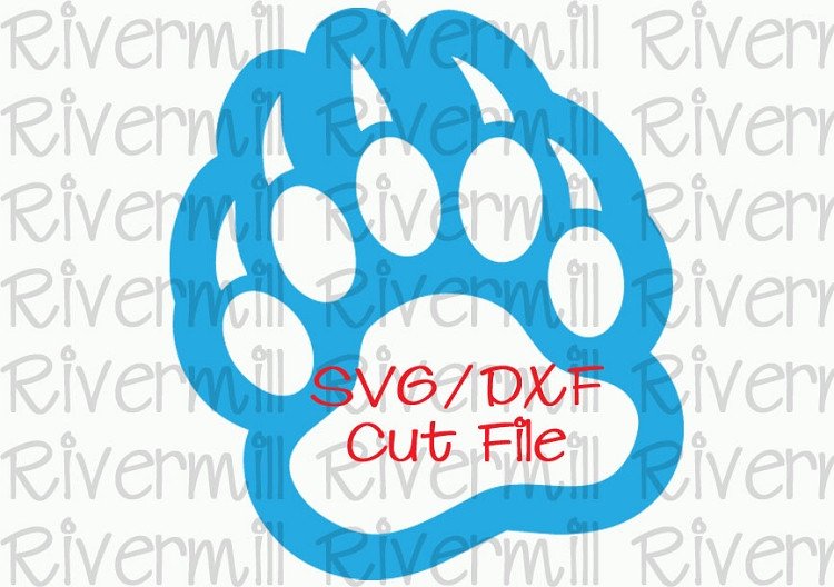 SVG DXF Bear Paw With Outline Cut File